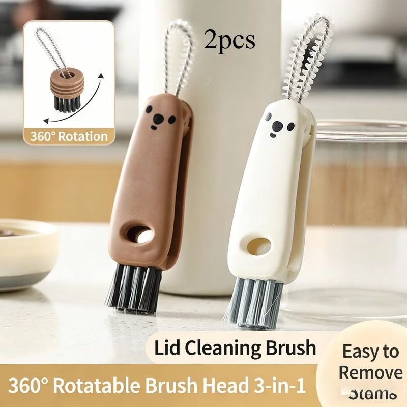 Baby Food Jars With Lids - 2Pcs Multifunctional Cup Lid Cleaning Brush,