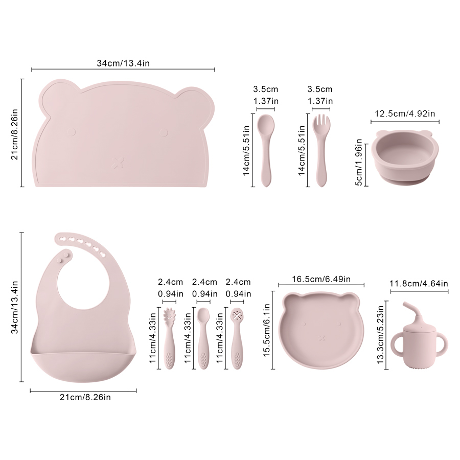 8PCS Silicone Baby Feeding Set - Baby Food Jars With Lids ulasan dan harga